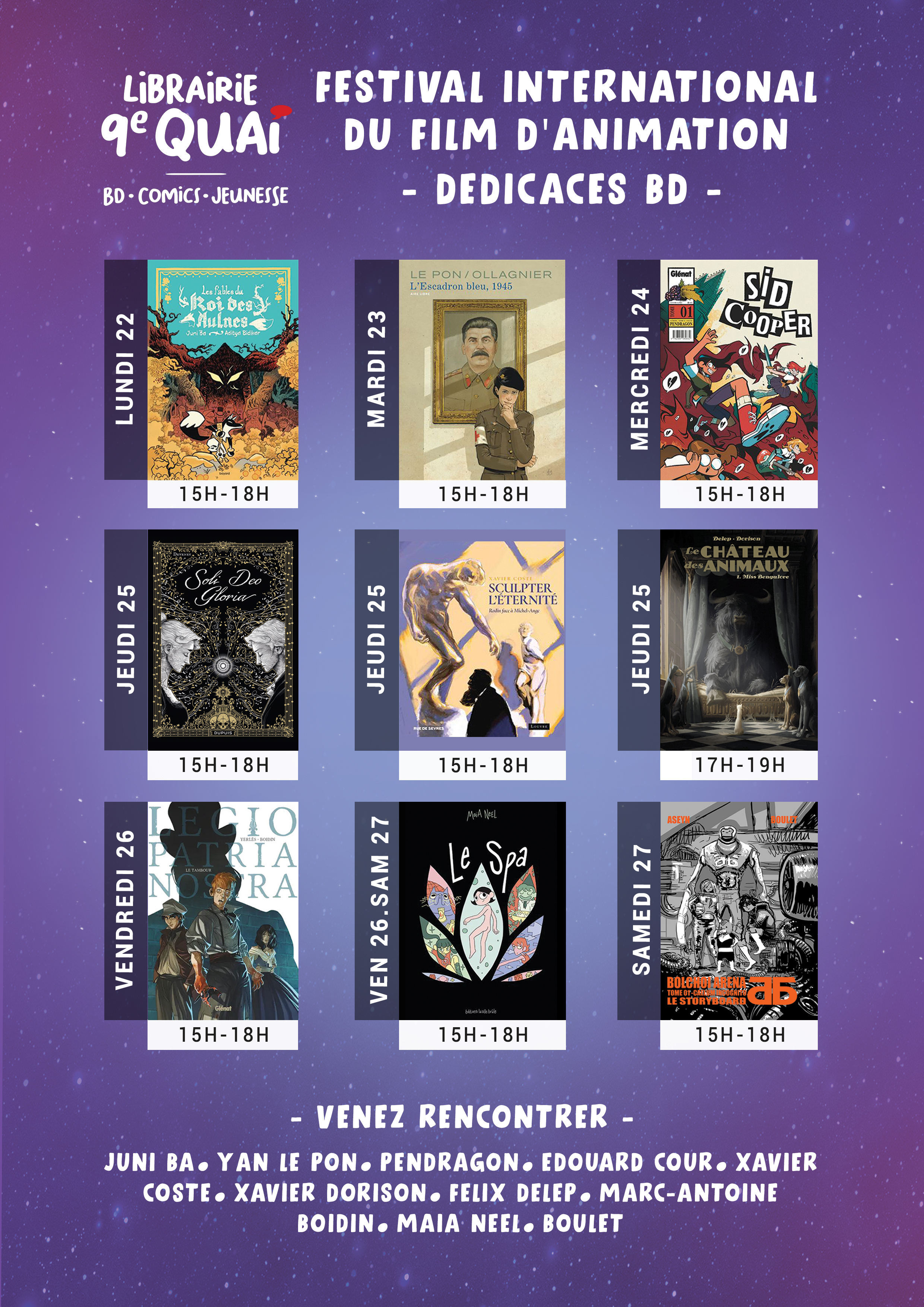 Affiche Festival Animation Dédicaces 9e Quai 2026